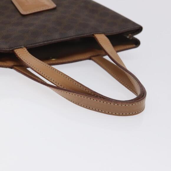 CELINE Macadam Canvas Hand Bag Pvc Leather Brown Gold - Picture 7 of 12